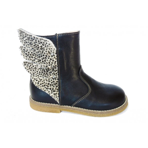 ocra-873-boots-cuir-noir-leopard